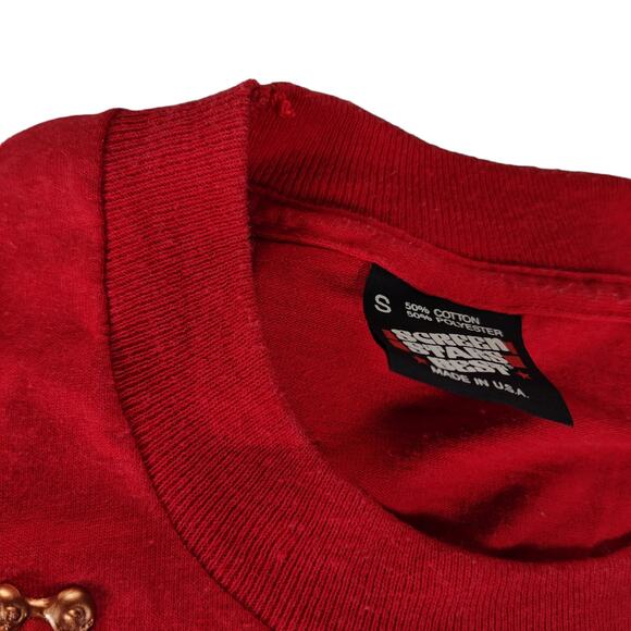 Vintage 80s Screen Stars Red Single Stitch Southwest Puffy Paint Tee USA Size S - Picture 12 of 12